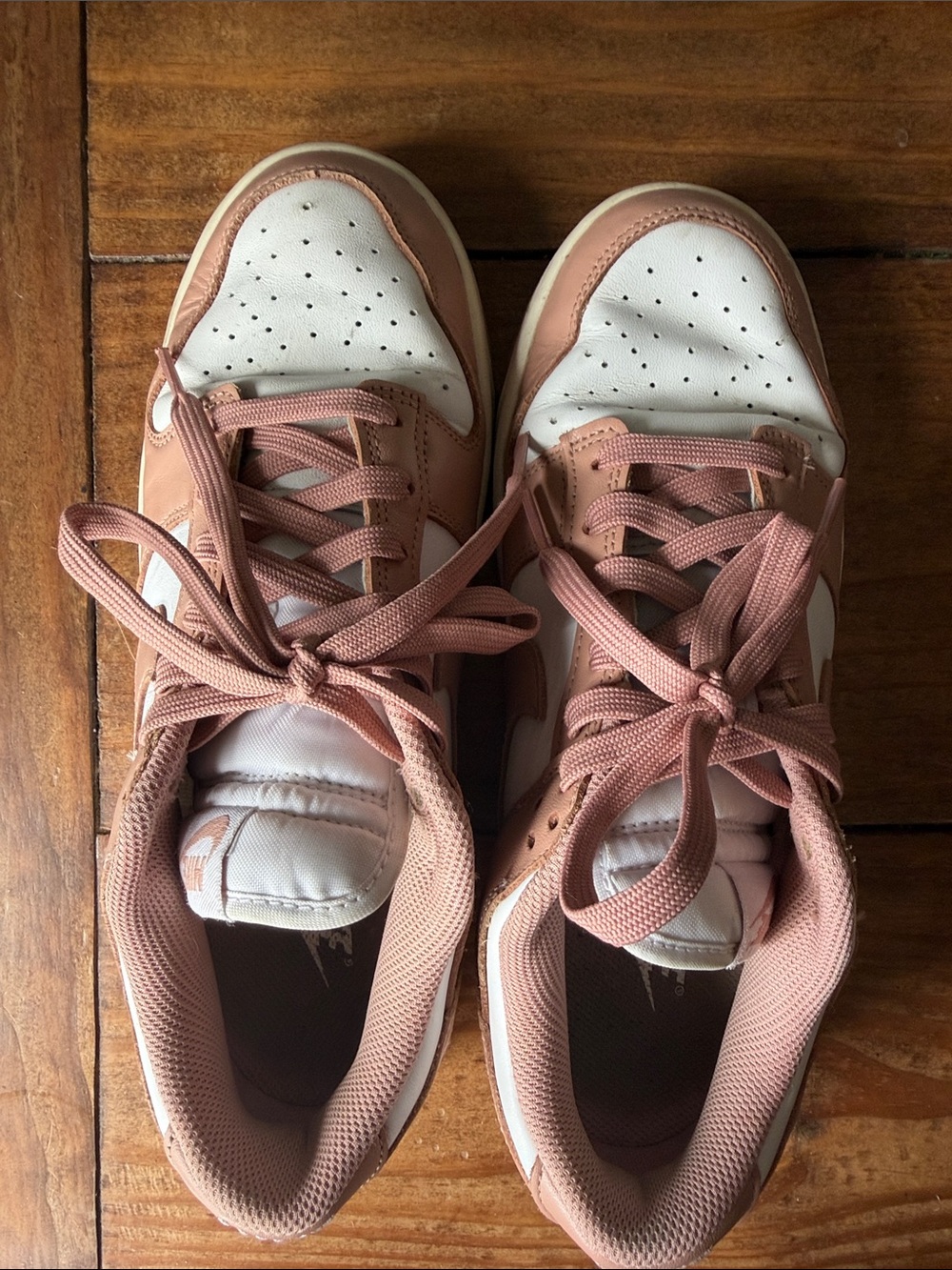 Nike Women’s dunks Low-Top Sneakers in Dusty Rose and White - Picture 2 of 4